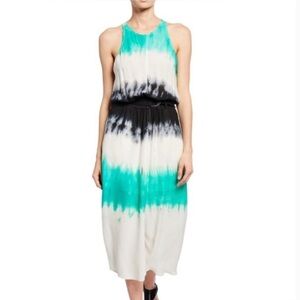 A.L.C. Women's Tallulah Tie-Dye Print 100% Silk Sleeveless MIDI Dress Size 6